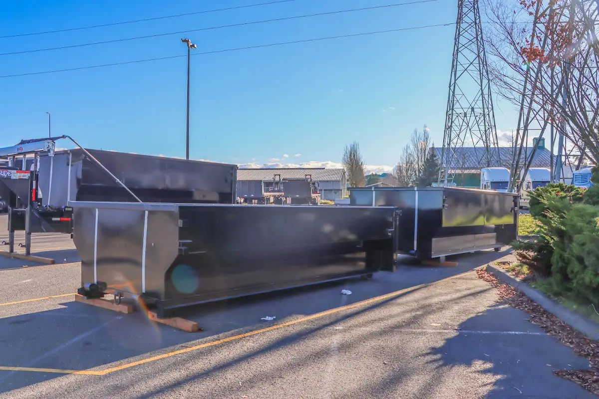 Roll-off dumpster ready for waste disposal at job site for 20 Yard Dumpster Rental in White Hall